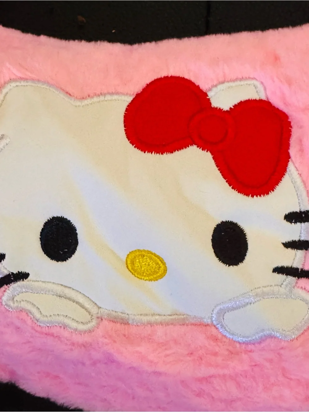 Hello Kitty Pink Plush Shoulder Bag with Red Bow
